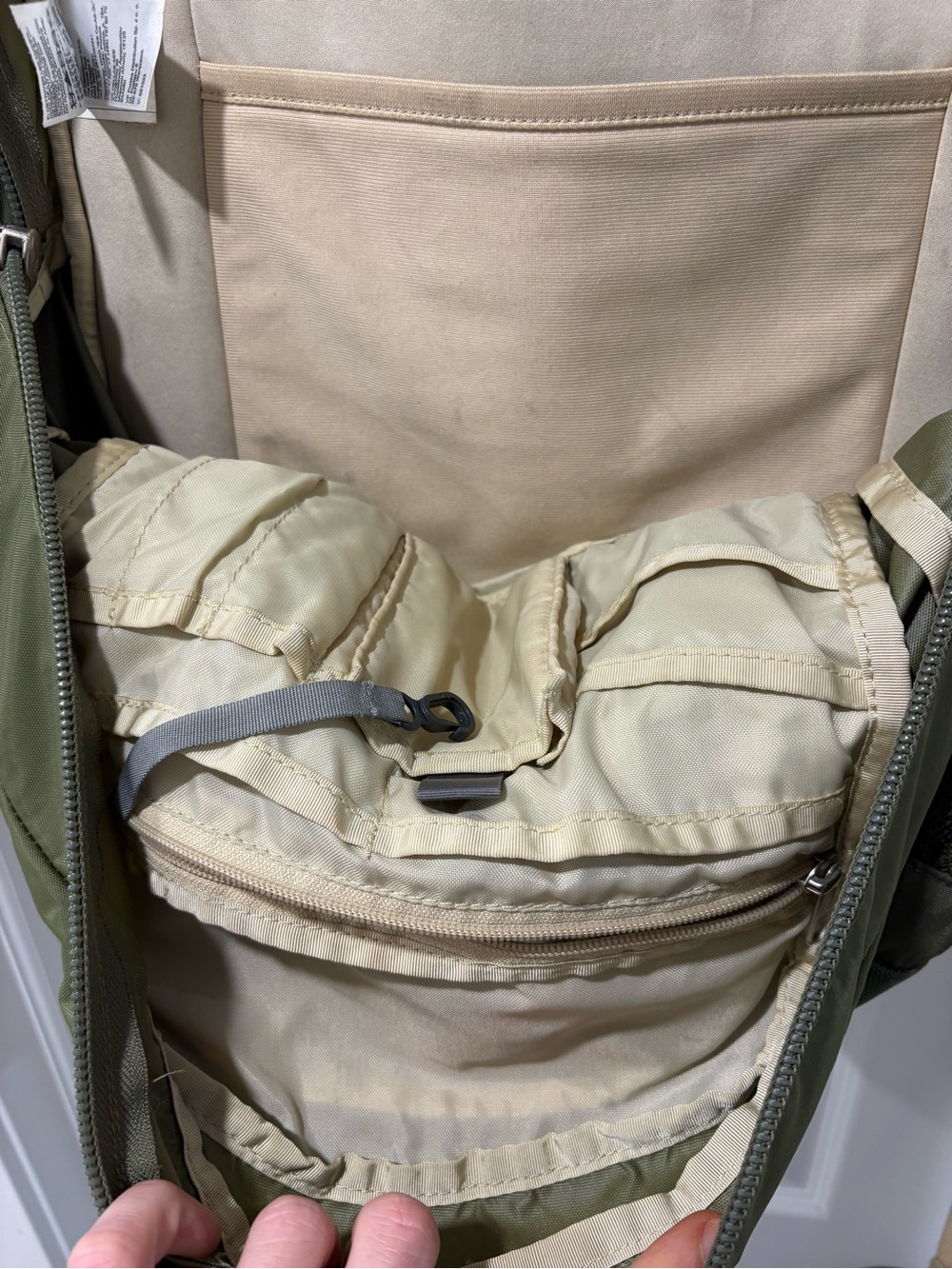 The North Face Big Shot Olive Green Men's Backpack with Tan Accents - Picture 8 of 11